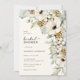 Elegant Blue Bridal Shower Invitation