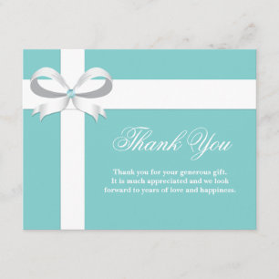 Elegant Blue Bridal Shower Thank You Card