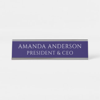 Elegant Blue Business Title Name Plate