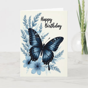 Elegant Blue Butterfly Card