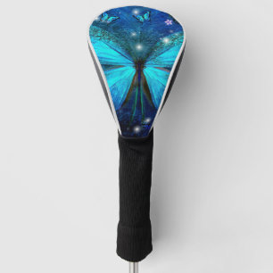 Elegant Blue Butterfly Golf Head Cover
