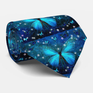 Elegant Blue Butterfly Tie