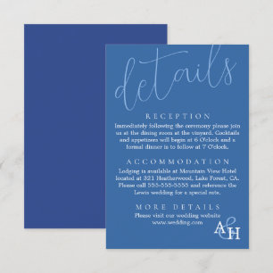 Elegant Blue Calligraphy Script Wedding RSVP Card