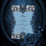 Elegant blue celtic design menu<br><div class="desc">Elegant blue celtic design with flowers and celtic knot</div>