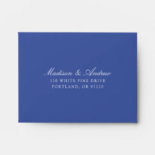Elegant Blue Chinoiserie Floral Wedding RSVP Envelope