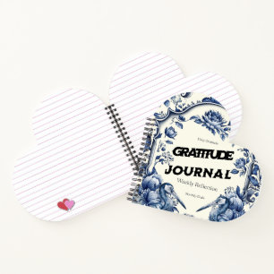 Elegant Blue Chinoiserie Gratitude Journal Cover
