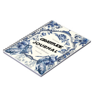 Elegant Blue Chinoiserie Gratitude Journal Cover