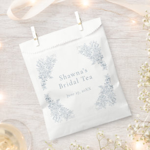 Elegant Blue Chinoiserie Nature Bird Bridal Shower Favour Bag