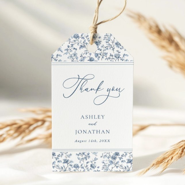 Elegant Blue Chinoiserie Wedding Gift Tags (Creator Uploaded)