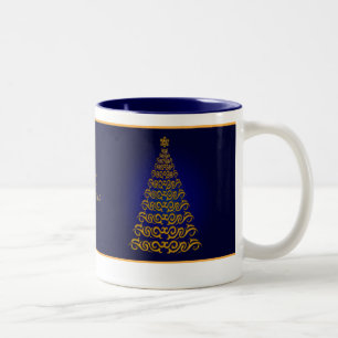 Elegant Blue Christmas Tree Mug