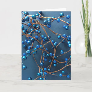 Elegant Blue Christmas Winter Greeting Card