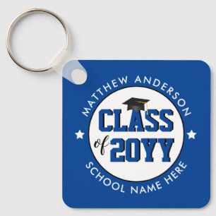 Elegant Blue Class of 2021 Graduate Graduation Keychain