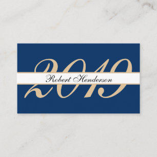 Elegant blue classic insert card graduation name