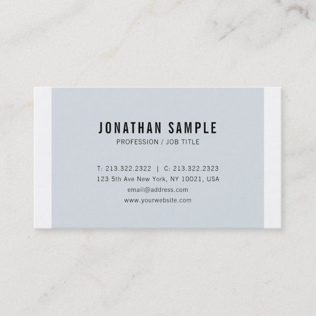Elegant Blue Clean Design Gothic Font Professional Business Card (Front)