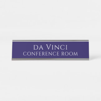 Elegant Blue Conference Room Name Plate