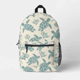 Elegant Blue Coral Ocean Pattern Printed Backpack
