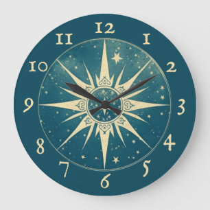 Elegant Blue Cosmic Wall Clock