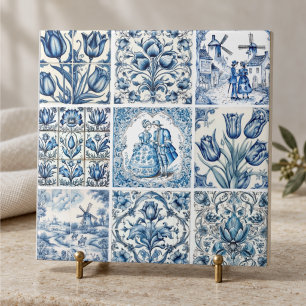 Elegant Blue country floral toile Tile
