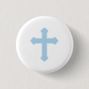 Elegant Blue Cross  1 Inch Round Button
