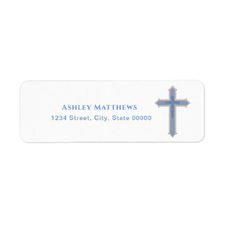 Elegant Blue Cross Boy Baptism First Communion