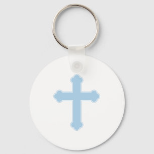 Elegant Blue Cross  Keychain