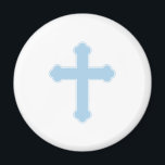 Elegant Blue Cross Magnet<br><div class="desc">Elegant blue cross design for baby boy Baptisms and Christenings.</div>