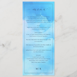 Elegant Blue Cursive Wedding Menu