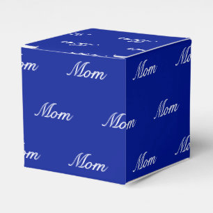 Elegant blue custom script name text monogram favor box