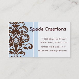 Elegant Blue Damask - Customized Business Card