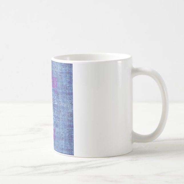 Elegant Blue denim motif vector print pattern art  Coffee Mug (Right)