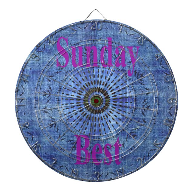 Elegant Blue denim motif vector print pattern art  Dartboard (Front)