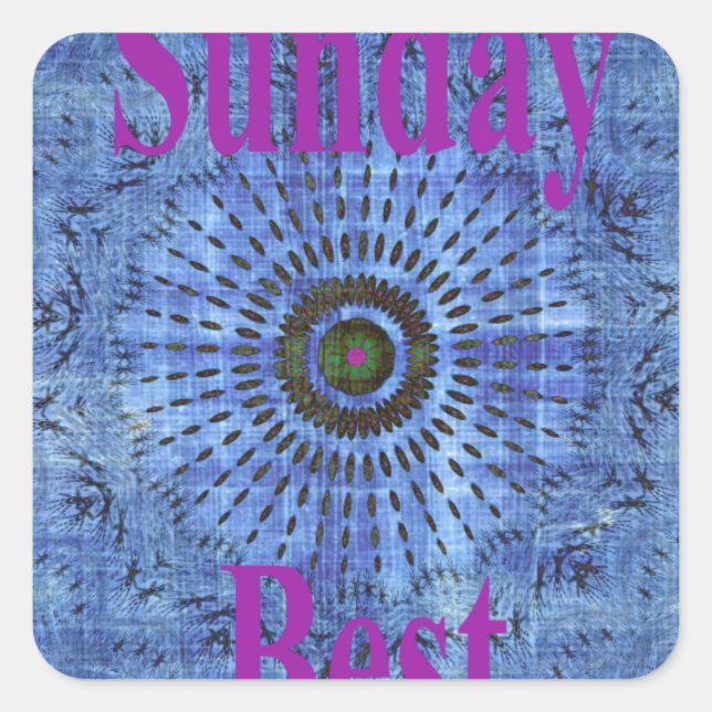 Elegant Blue denim motif vector print pattern art  Square Sticker (Front)