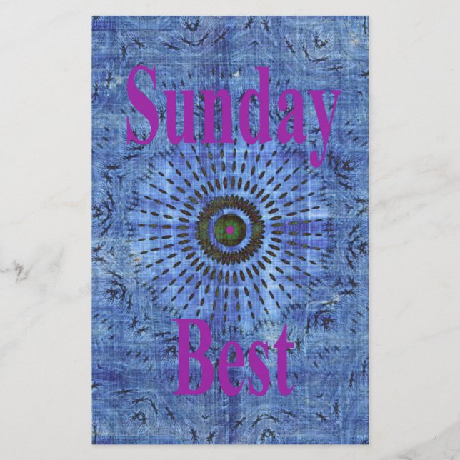 Elegant Blue denim motif vector print pattern art  Stationery (Front)