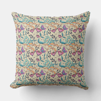 Elegant Blue Designed Throw Pillow
