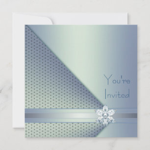 Elegant Blue Diamond Blue Party Invitation