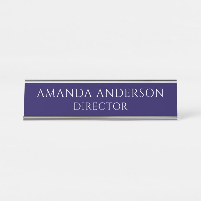 Elegant Blue Director Title Name Plate (Front)