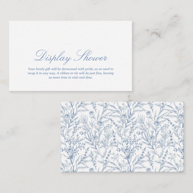 Elegant Blue Display Shower Enclosure Card (Front/Back)