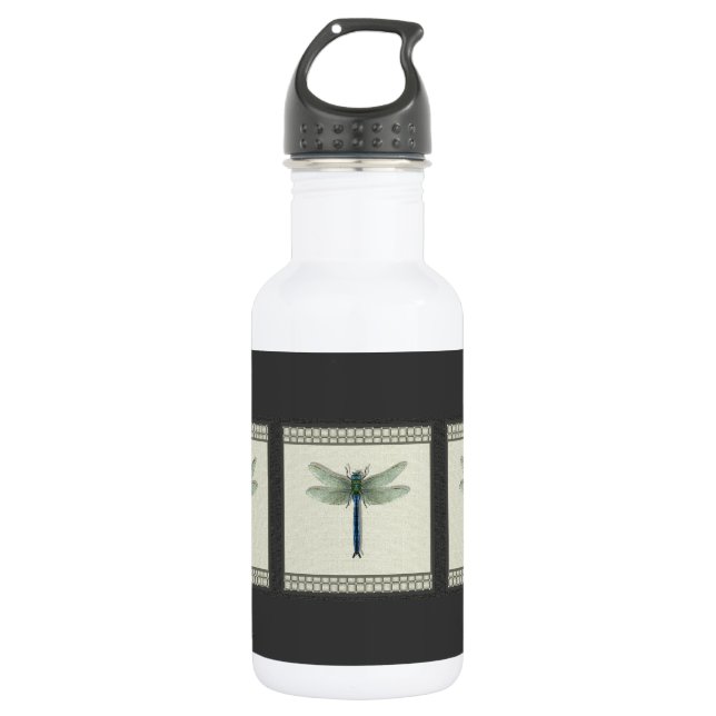 Elegant Blue Dragonfly 532 Ml Water Bottle (Front)