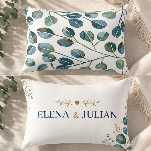 Elegant Blue Eucalyptus  Accent Pillow (Creator Uploaded)