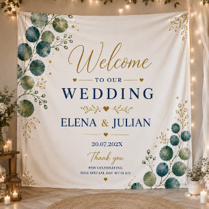 Elegant Blue Eucalyptus  Tapestry