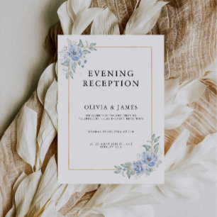Elegant Blue Evening Reception Invitation