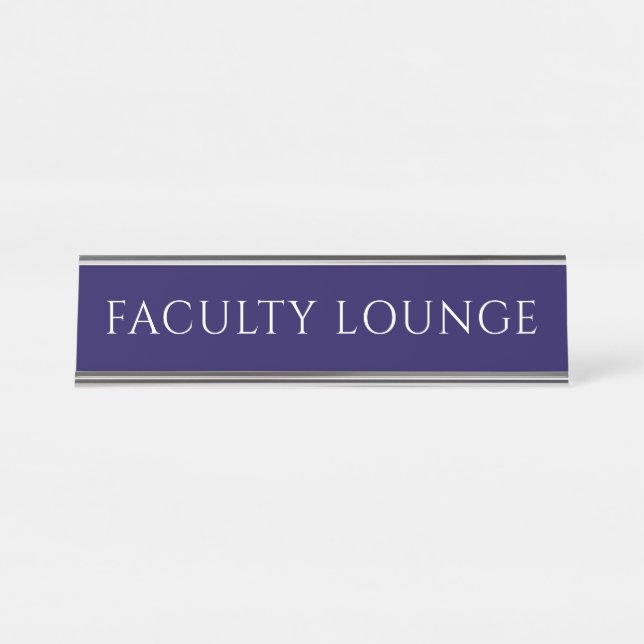 Elegant Blue Faculty Room Name Plate (Front)