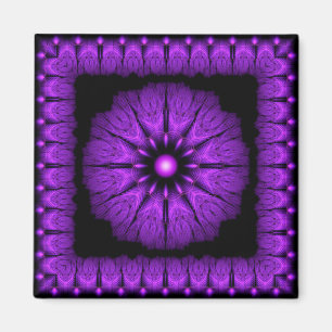 Elegant blue fairy framed mandala magnet