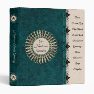 Elegant Blue Family Tree Ancestor Binder