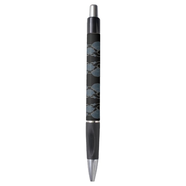 Elegant Blue Fan Pen (Front Vertical)