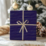 Elegant Blue & Faux Gold Foil Pattern Christmas Wrapping Paper<br><div class="desc">Please note that the gold foil design is a printed imitation and not actual metallic foil. Perfect for elevating your gift presentation with a classic,  festive feel. Whether wrapping presents for family,  friends,  or colleagues,  this paper brings a sophisticated touch to all your holiday packages.</div>
