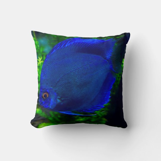 Elegant Blue Fish Throw Pillod Throw Pillow (Front)