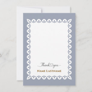 Elegant Blue Fleur-de-Lis Personalized Thank You Card