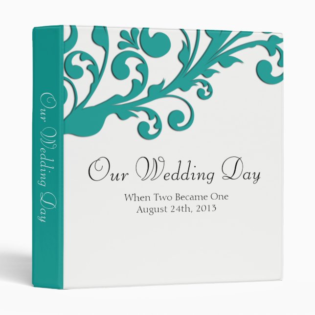 Elegant Blue Floral Binder (Front/Spine)