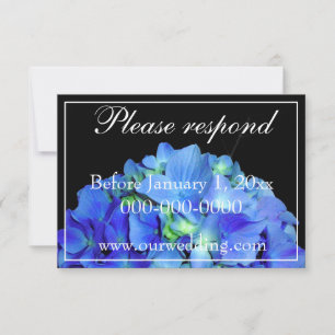 Elegant blue floral blue roses blue hydrangeas save the date
